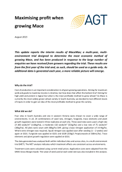 Maximising profit when growing Mace (2015)
