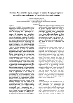 Business Plan and Life Cycle Analysis of a solar charging integrated