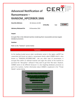 Advisory 16-043 Advanced Notification