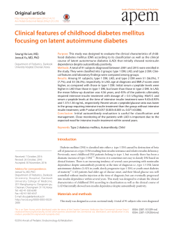 Clinical features of childhood diabetes mellitus focusing on latent
