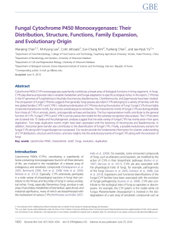 Fungal Cytochrome P450 Monooxygenases: Their Distribution