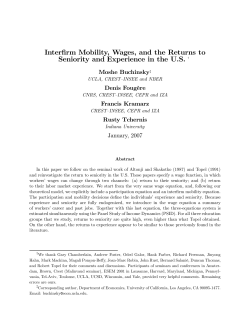 Interfirm Mobility, Wages, and the Returns to Seniority and