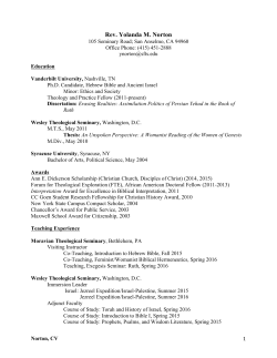 Curriculum Vitae - San Francisco Theological Seminary
