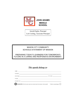 john adams middle school - Mason City Community Schools