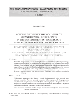 concept of the new physical-energy quantification of buildings in the