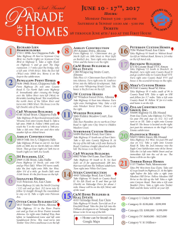 2017 Parade Home Addresses - Chippewa Valley Home Builders