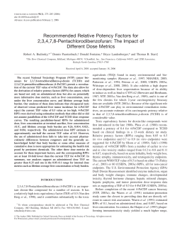 Recommended Relative Potency Factors for 2,3