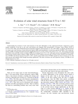 Evolution of solar wind structures from 0.72 to 1 AU