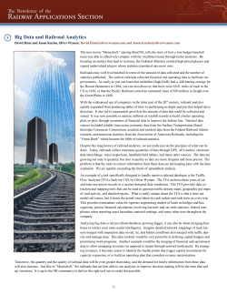 Big Data and Railroad Analytics