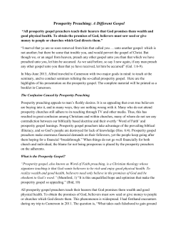 Prosperity Preaching: A Different Gospel - fit