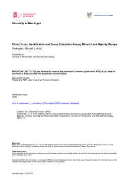 University of Groningen Ethnic Group Identification and Group