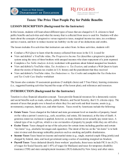 Taxes: The Price That People Pay for Public Benefits