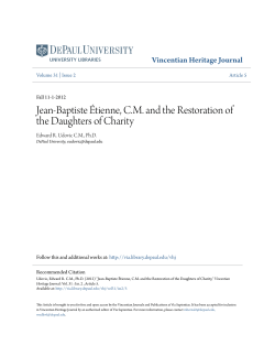 Jean-Baptiste &Eacute;tienne, CM and the Restoration of