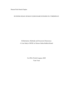 Human Flesh Search Engine RUNNING HEAD