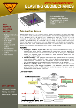 Data Analysis Service - Blasting Geomechanics