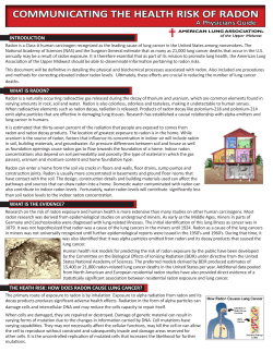 communicating the health risk of radon