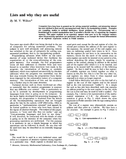 Lists and why they are useful