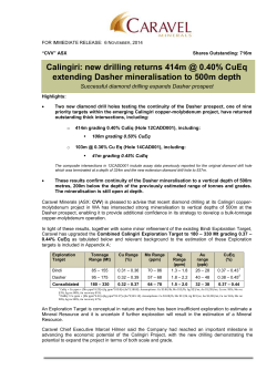 Caravel Minerals ltd | 06 Nov 2014