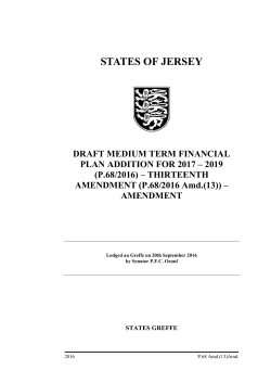 Draft Medium Term Financial Plan Addition for 2017 &ndash; 2019 (P.68