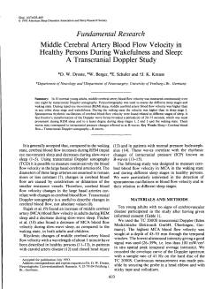Fundamental Research Middle Cerebral Artery Blood Flow Velocity