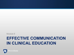 Effective Communication in clinical education