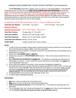 HARBOR VIEW ELEMENTARY TALENT SHOW