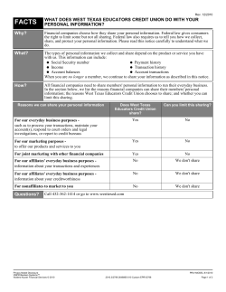 FACTS WHAT DOES WEST TEXAS EDUCATORS CREDIT UNION