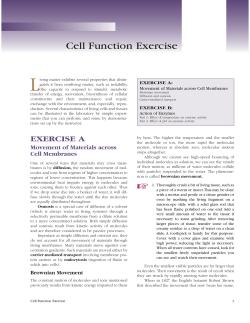 Cell Function Exercise