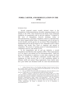 ford, carter, and deregulation in the 1970s