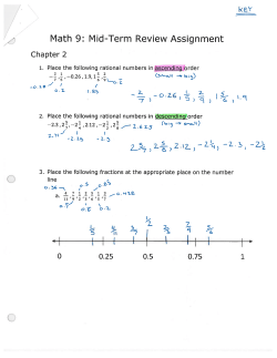 Math 9: Mid-Term Review Assignment ii LL I