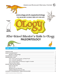 After-School Educator`s Guide to OLogy PALEONTOLOGY