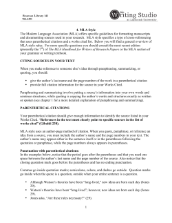 4. MLA Style - Lipscomb University