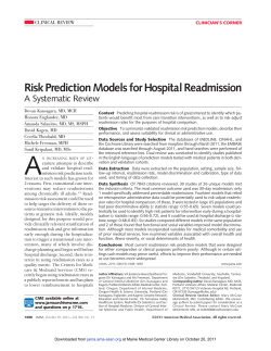 Risk Prediction Models for Hospital Readmission