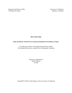 Rosie the Riveter World War II American Homefront Oral History