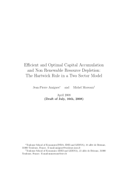 Efficient and Optimal Capital Accumulation and Non