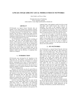 Linear and quadratic local models for ICE-Networks
