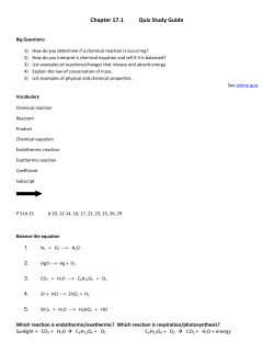 Chapter 17.1 Quiz Study Guide