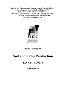 Soil and Crop Production