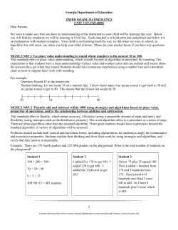 Georgia Department of Education 1 THIRD GRADE MATHEMATICS