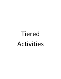 Tiered Activities