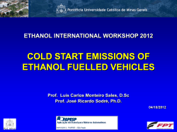 cold start emissions of ethanol fuelled vehicles