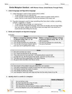 Simile Metaphor Handout - Asian Americans Advancing Justice