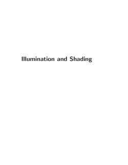 Illumination and Shading