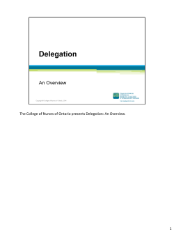 Delegation Webcast Slides