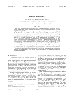 Hurricane Superintensity - Department of Atmospheric and
