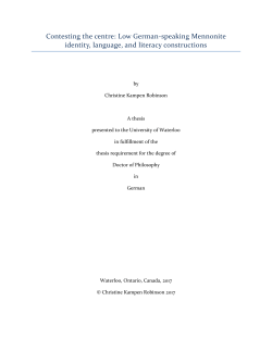 Contesting the centre: Low German-speaking