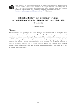 Intimating History: (re)-furnishing Versailles for Louis