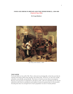 Food and drink in Britain and the wider world, c. 1550-1800