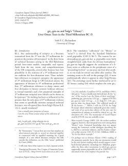 Liver Omen Texts in the Third Millennium BC - CDLI