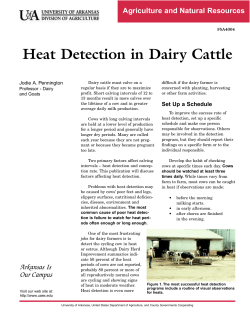 Heat Detection in Dairy Cattle - FSA-4004